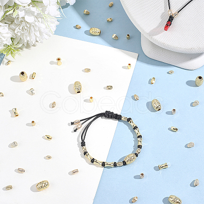 80Pcs 8 Styles Brass Beads KK-BBC0022-35-1