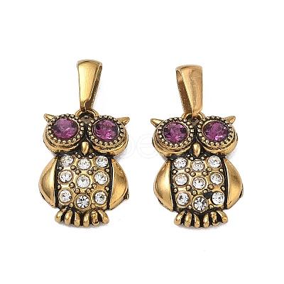 304 Stainless Steel Rhinestone Pendants RB-CBA7A56-08AG-02-1