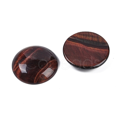 Natural Red Tiger Eye Dyed & Heated Cabochons G-H1596-FR-25mm-10-1