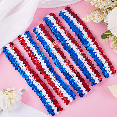 10Pcs Wide Stretch Sparkling Headband MRMJ-GF0001-45B-1