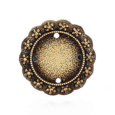 Adjustable Flower Alloy & Iron Bezel Cup Ring Base with Rotatable Tray MAK-T012-06B-1