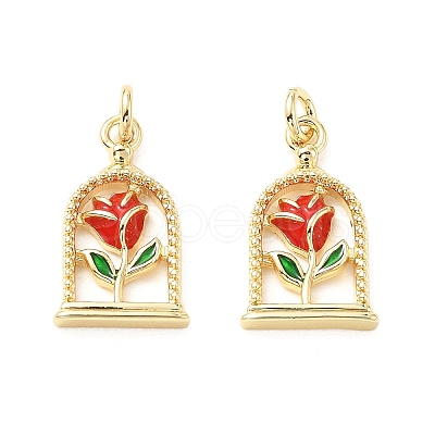 Brass Enamel Pendants X-KK-L237-009G-1