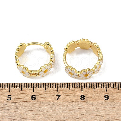 Brass Enamel Hoop Earrings X-EJEW-S277-01G-1