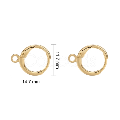 Brass Huggie Hoop Earring Findings KK-L179-04G-1