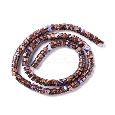 Assembled Synthetic Bronzite and Imperial Jasper Beads Strands G-I318-03A-1