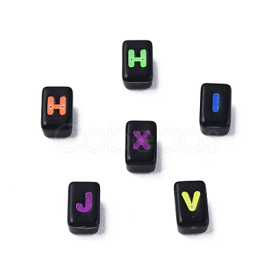 Opaque Black Acrylic Connector Charms MACR-N012-20-1