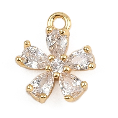 Brass Micro Pave Cubic Zirconia Pendants KK-S339-06G-1