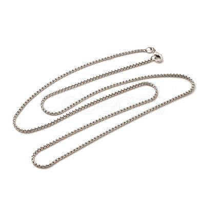 1.8mm Rack Plating Brass Box Chain Necklaces for Women Men MAK-L044-60P-1