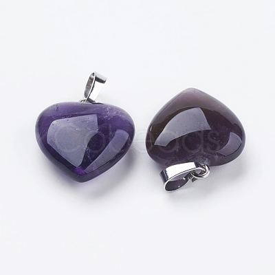 Natural Amethyst Pendants G-E434-03P-1