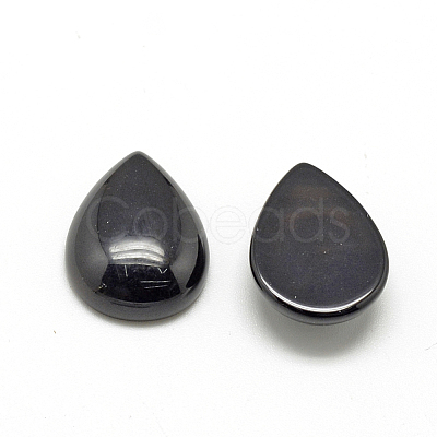 Natural Black Stone Cabochons G-R417-18x25-46-1