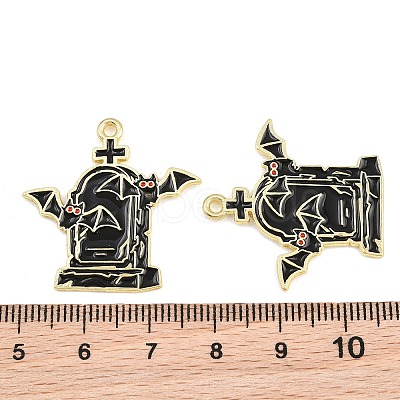 Alloy with Black Enamel Pendants AL-CBA2919-02G-04-1
