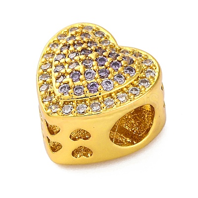 Rack Plating Brass Micro Pave Cubic Zirconia Beads KK-Z081-01B-1