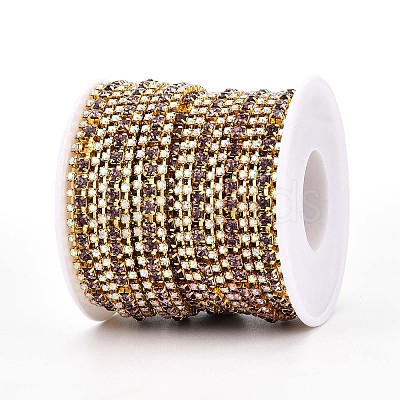 Iron Rhinestone Cup Chains CH-T006-04G-05-1