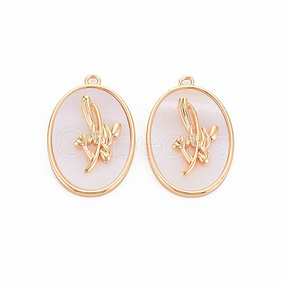 Brass Birth Floral Pendants KK-S364-283-1