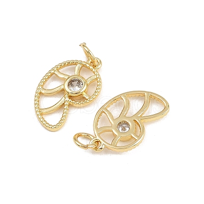 Brass Micro Pave Cubic Zirconia Pendants KK-A269-02A-G-1