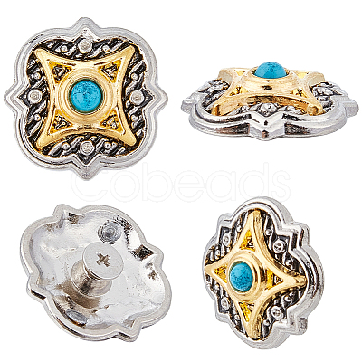 10Pcs Antique Silver Alloy Decorative Rivets BUTT-GF0004-22A-1