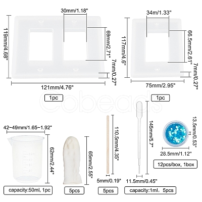 Rectangle Socket Panel Silicone Mould DIY-OC0003-66-1