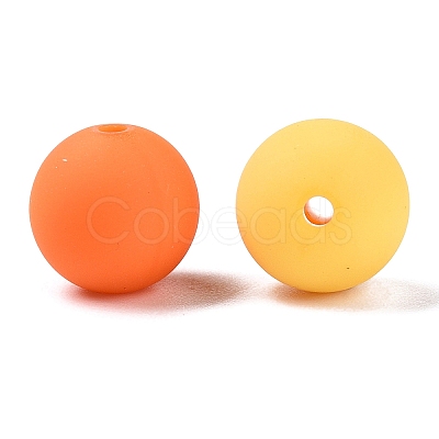 Rubberized Style Imitated Silicone Acrylic Beads MACR-T048-01B-16-1