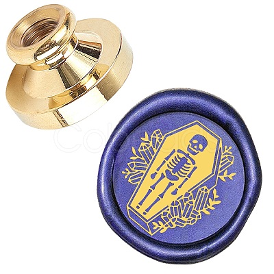 Wax Seal Brass Stamp Head AJEW-WH0209-312-1