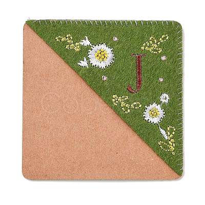 4Pcs Letter Personalized Hand Embroidered Corner Bookmarks JX587J-1