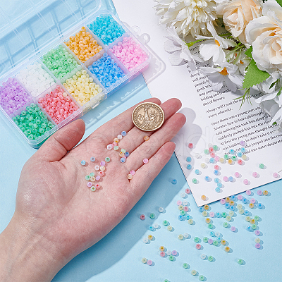 10 Sets 10 Colors Imitation Cat Eye Glass Seed Beads GLAA-WR0001-10-1
