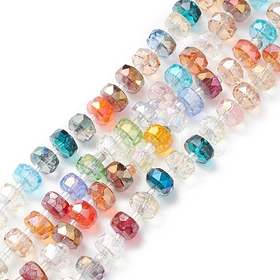 Electroplate Transparent Glass Beads Strands EGLA-H101-03H-1