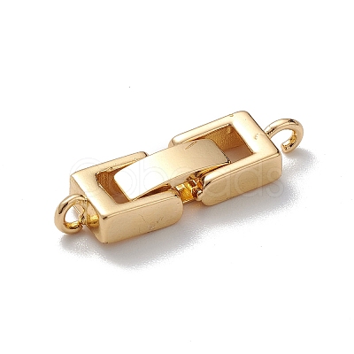 Rack Plating Brass Fold Over Clasps with Loops KK-L184-89G-1