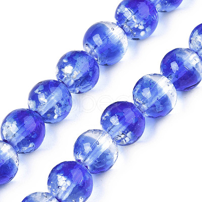 Handmade Luminous Transparent Lampwork Beads Strands LAMP-T017-04F-1