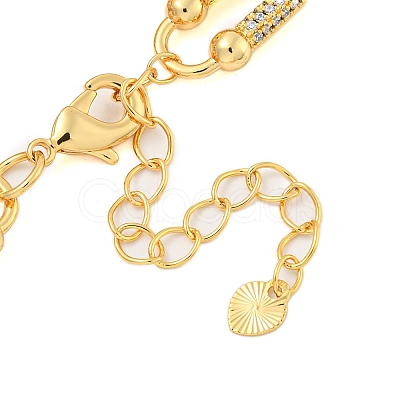 Rack Plating Brass Pave Clear Cubic Zirconia Oval Link Chain Necklaces NJEW-Q345-02G-1