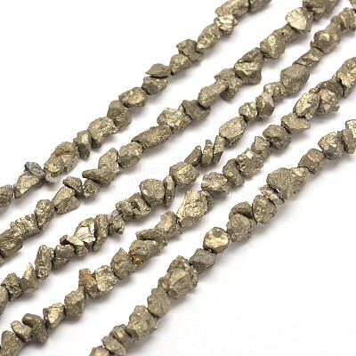 Natural Pyrite Nuggets Beads Strands X-G-I125-85-1