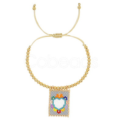 Bohemian Style Brass Bead Braided Bead Bracelets DK2646-1-1
