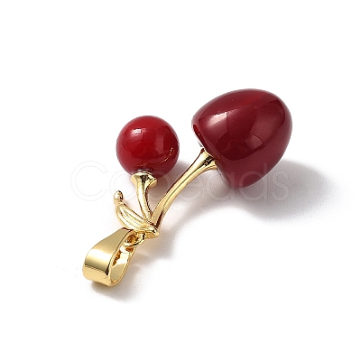 Brass Resin Pendants KK-D383-01G-03-1