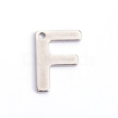 Tarnish Resistant 304 Stainless Steel Letter Charms STAS-O072-F-1
