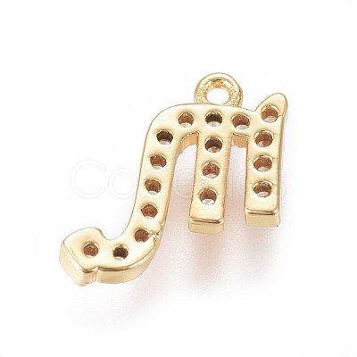 Golden Plated Brass Micro Pave Cubic Zirconia Charms ZIRC-L075-51I-1