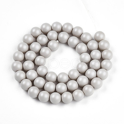 Baking Paint Pearlized Glass Pearl Bead Strands HY-N002-8mm-B05-1