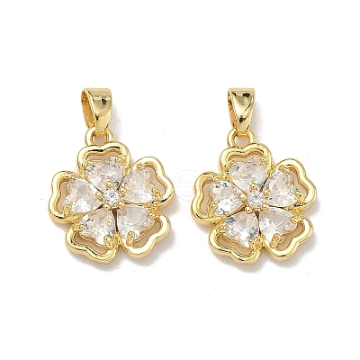Brass Micro Pave Cubic Zirconia Pendants KK-H265-08A-G-1