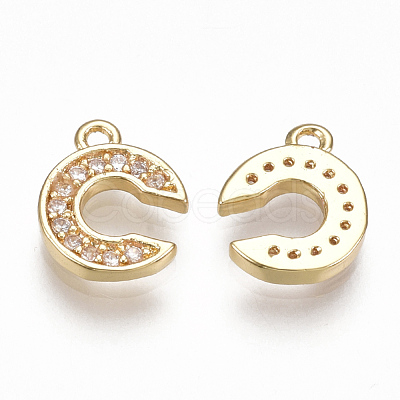 Brass Cubic Zirconia Charms KK-S348-330C-1
