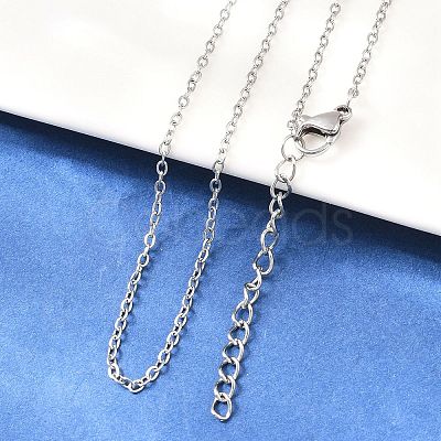 Non-Tarnish 304 Stainless Steel Cable Chain Necklaces NJEW-M176-14-A-1