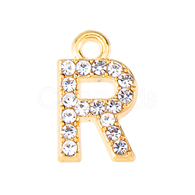 Golden Tone Alloy Rhinestone Pendants PW-WGCC773-18-1