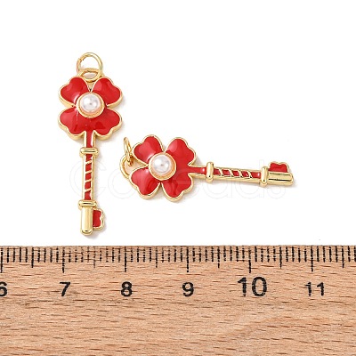 Brass Enamel Pendants KK-C143-56G-01-1