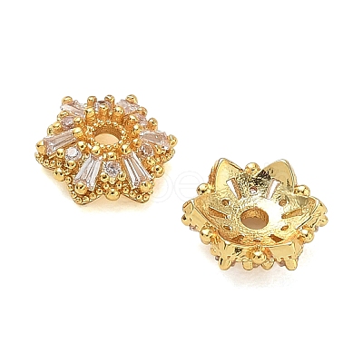 Brass Micro Pave Cubic Zirconia Bead Caps CU-CBA6E4E-03G-1