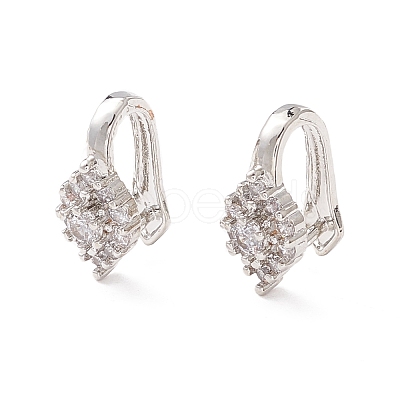 Brass Micro Pave Cubic Zirconia Pinch Bails KK-K266-02P-1