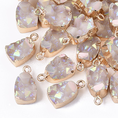 Druzy Resin Pendants RESI-S383-010-B03-1