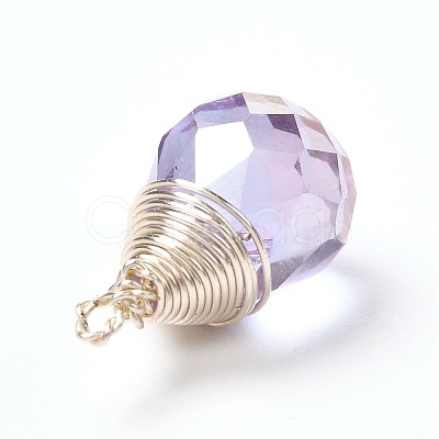 Transparent Glass Charms PALLOY-JF00853-02-1