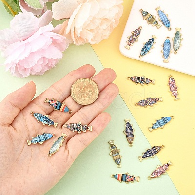 20Pcs 10 Colors Alloy Enamel Pendants FIND-YW0007-86-1