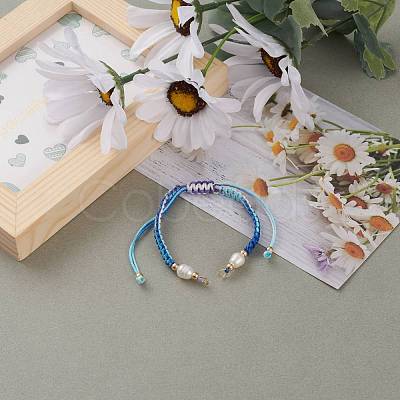 Adjustable Polyester Braided Cord Bracelet Making AJEW-JB00859-02-1