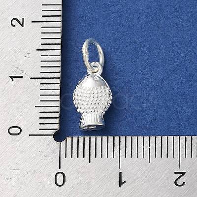 925 Sterling Silver Fish Charms with Jump Rings STER-E071-01S-04-1