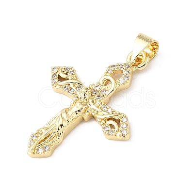 Easter Brass Micro Pave Clear Cubic Zirconia Pendants KK-E799-05G-G-1