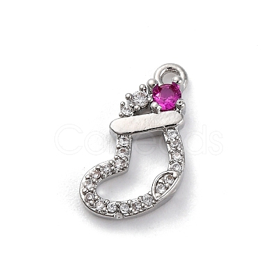 Christmas Series Brass Micro Pave Cubic Zirconia Pendants KK-Q010-01P-01B-1