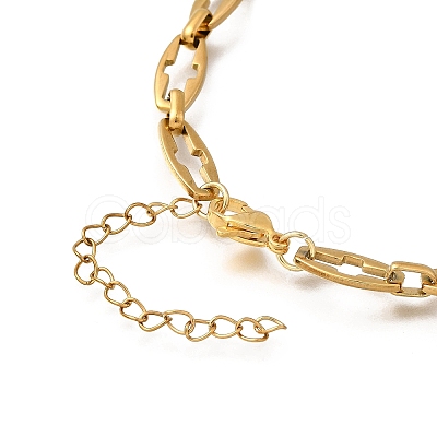 304 Stainless Steel Cross Link Chain Bracelet Making AJEW-JB01378-03-1